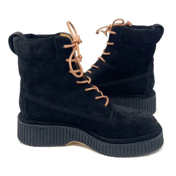 NEW Rag & Bone Black Suede Sloane Boots Lace Up Combat Boot Women's US 7 $550 - Picture 9 of 13